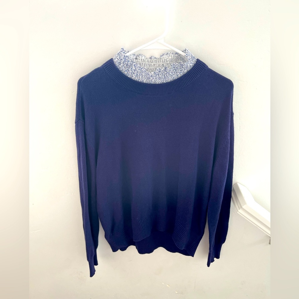 Corle + Hand Centre Pointe Nantucket Navy Blue Sweater Medium